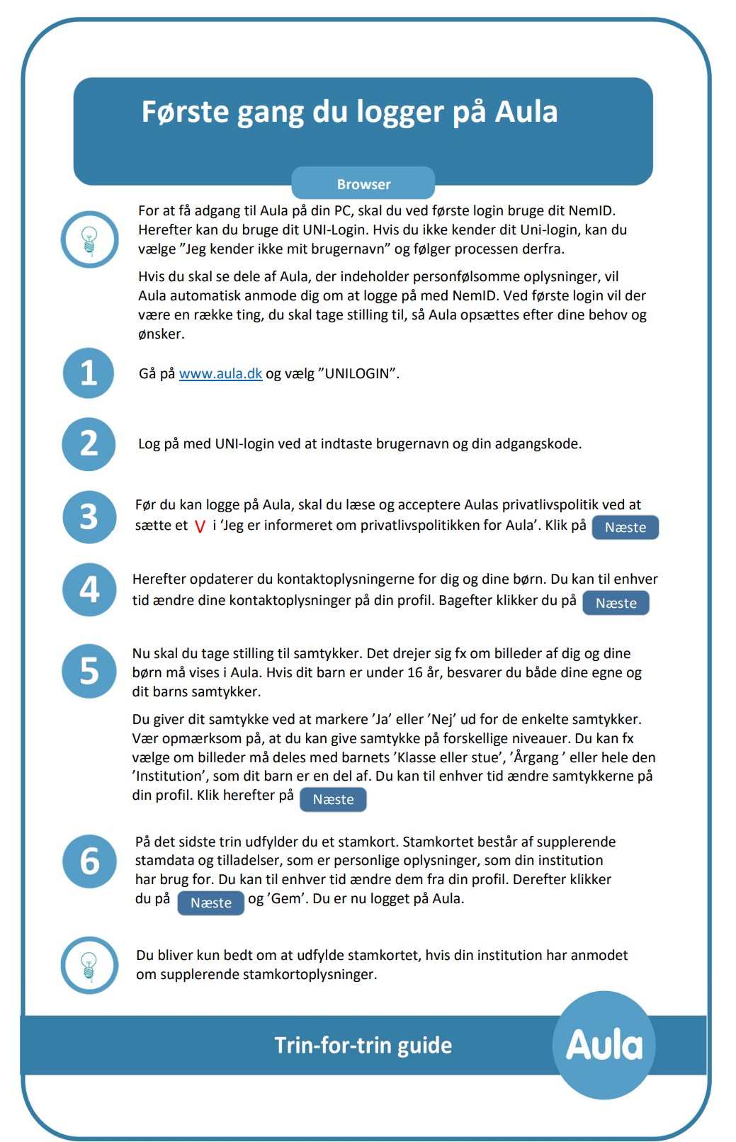 Første gang du logger på aula